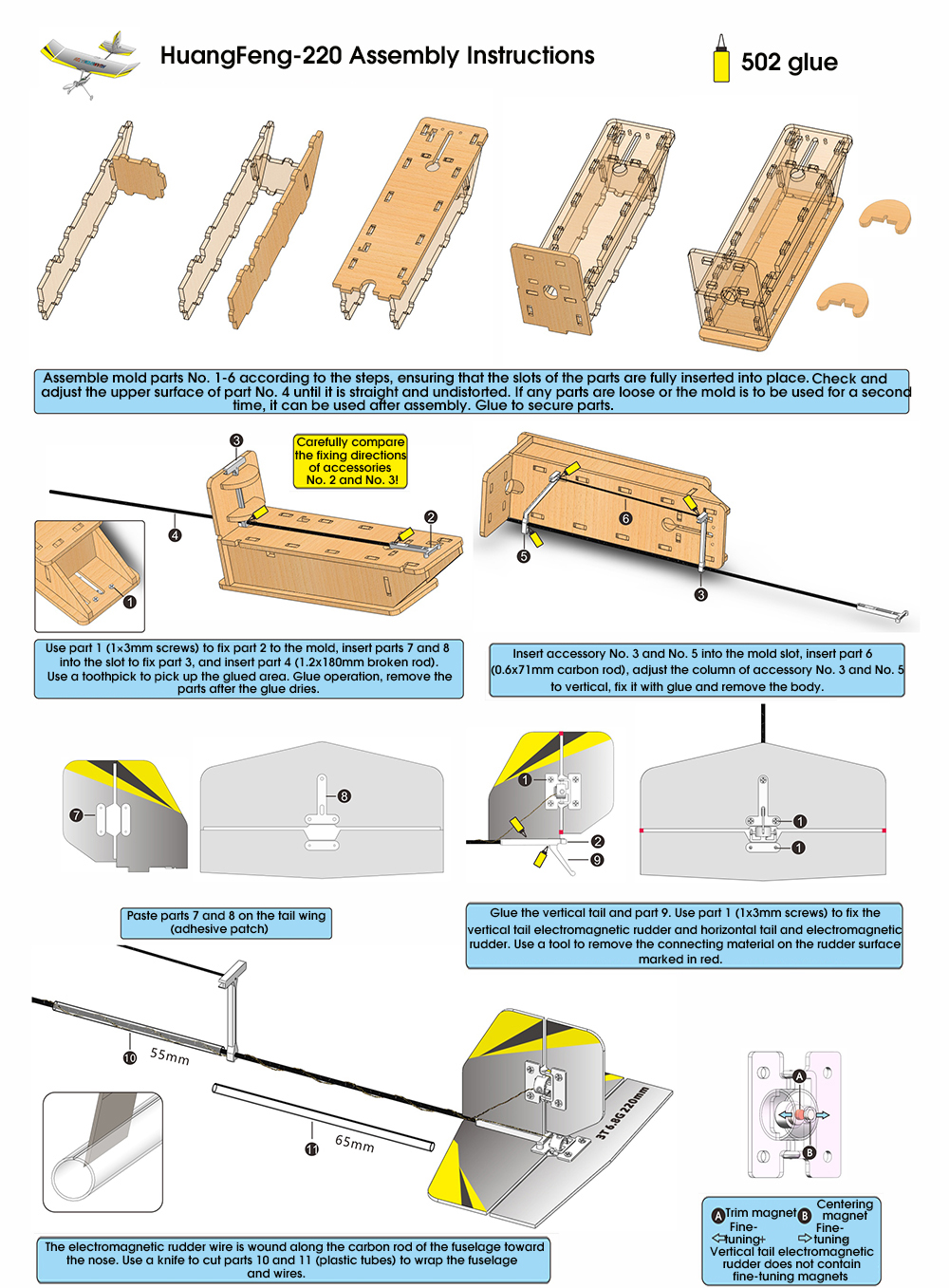 TY-Modell-HuangFeng-220-220mm-Spannweite-PP-Schaum-Ultra-langsame-Segelflugzeug-Indoor-RC-Flugzeug-K-2006545-12